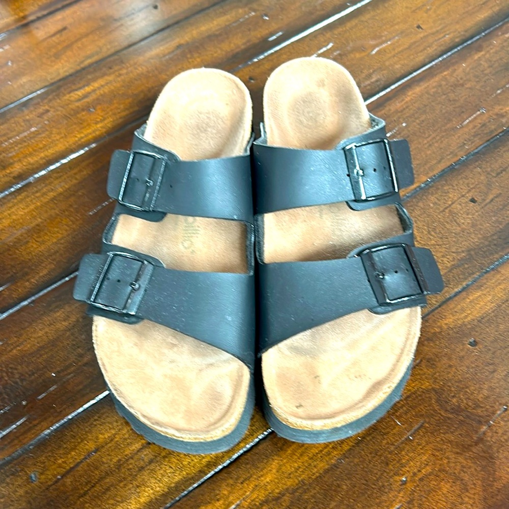 Papillio Black and Tan Platform Sandals